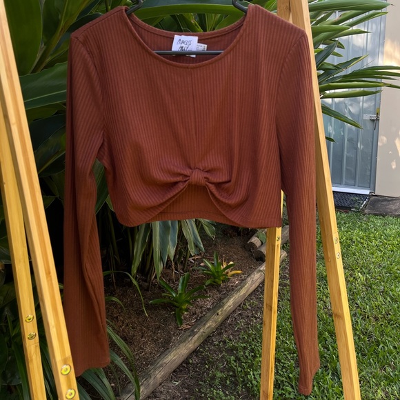 Aralyn Long Sleeve Top Brown - Princess Polly - Picture 2 of 5